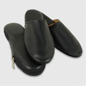 Acciaio pantofole in pelle “Vacchetta” Nero 5091.NERO