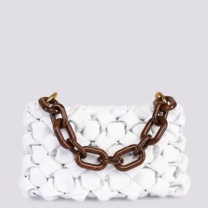 Bimor borsa a tracolla in pelle “Curly” Bianco 3659.MILKY WHITE