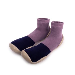 Collegien calze pantofole antiscivolo in tessuto “Chaussons” Multicolor 355B.COLOR BLOCK NUIT