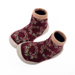 Collegien calze pantofole antiscivolo in tessuto “Chaussons” Multicolor 412A.WELCOME