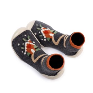 Collegien calze pantofole antiscivolo in tessuto “Chaussons” Multicolor 412D.GINGERBREAD HOUSE