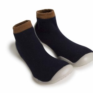 Collegien calze pantofole antiscivolo in lana e cashmere “Chaussons” Multicolor 555C.GANACHE