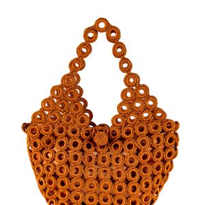ENRICO VERSARI borsa a spalla in tessuto “Madame” Arancione CROCHET/M.OCHRE