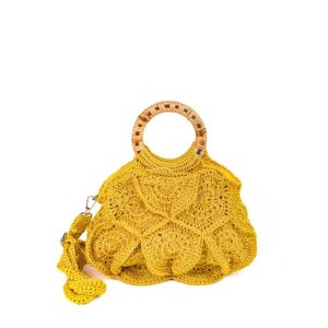 ENRICO VERSARI borsa a mano in tessuto “Flower Bag S” Giallo FLOWER BAG S UNIS.PRIMEROSE YE