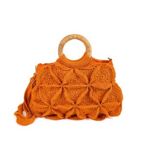 ENRICO VERSARI borsa a mano in tessuto “Flower Bag” Arancione FLOWER BAG UNIS.OCHRE