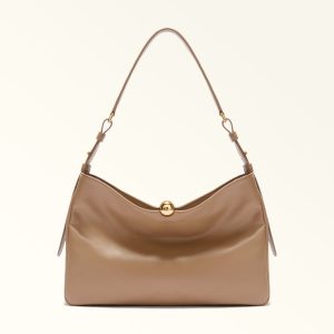 Furla borsa a spalla in pelle “Furla Sfera” Beige WB01365.4489S TOFFEE