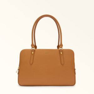 Furla borsa shopping in pelle “Giulia” Cuoio WB01872.4557S TABACCO