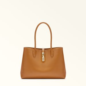 Furla borsa shopping in pelle “Goccia” Cuoio WB01978.4557S TABACCO