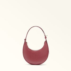 Furla borsa a spalla in pelle “Furla Delizia” Bordeaux WE00649 VERNICE.0053S RUBINO