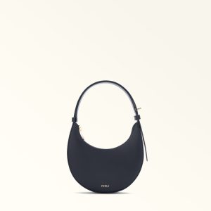 Furla borsa a spalla in pelle “Furla Delizia” Blu WE00649.4852 INK BLUE