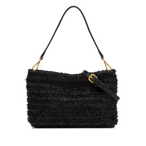 Gianni Chiarini pochette in rafia “Brenda” Nero BS10915FROU.001 NERO