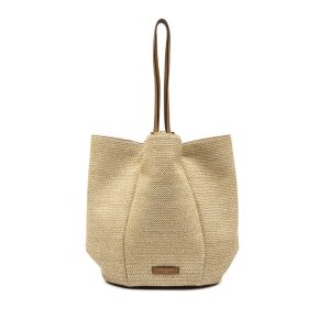 Gianni Chiarini borsa a spalla in rafia e pelle “Lily” Beige BS12181 COMM TWIST-LS.2436 NAT