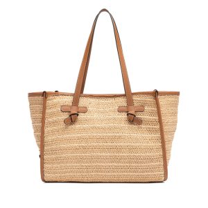 Gianni Chiarini borsa shopping in raffia e pelle “Marcella” Beige BS6849COMM RVMRK.064 NATURALE