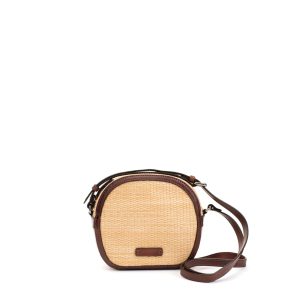 Gianni Conti borsa a tracolla in raffia e pelle “Malibù” Beige 5844748.179 PAGLIA