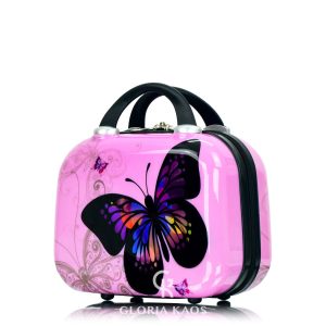 Mini Vanity Case Butterfly Pink
