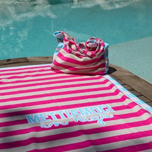 Le Pandorine borsa + telo mare in poliestere “Telo Mare” Multicolor 23XPELCL.07 RIGA FUXIA