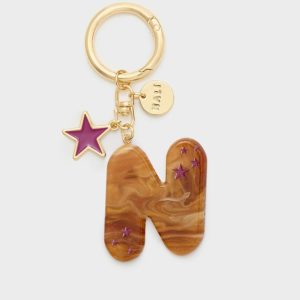 Nalì portachiavi ciondolo in resina “Letters” Arancione DUPT0004.N