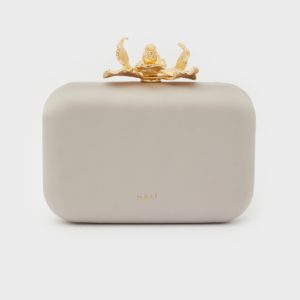 Nalì pochette in raso “Fiore” Tortora HKPC0294.TORTORA