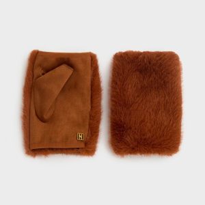 Nalì guanti in ecopelliccia “Sarah” Marrone LAGU0028.MARRONE