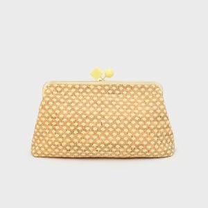 Nalì pochette in sughero e tessuto “Nadia” Giallo LYPC0048.GIALLO