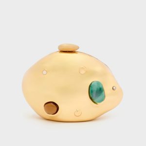 Nalì pochette in metallo “Pietre” Oro LYPC0053.ORO