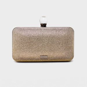 Nalì clutch in tessuto “Lorelle” Platino WIPC0103.GRIGIO