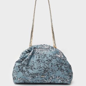 Nalì pochette in tessuto “Estrella Screziata” Azzurro WIPC0120.AZZURRO POLVERE