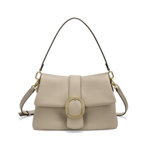 Nannini borsa a spalla  in pelle “Greta” Beige 19407.BEIGE