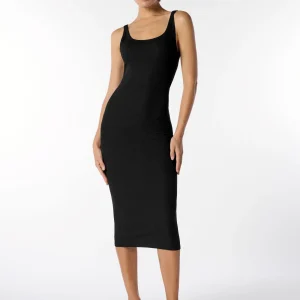Abito in Modal Elasticizzato Perfect Line Rib - Nero