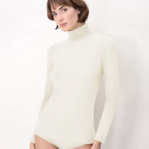 Maglia Dolcevita Manica Lunga in Modal Elasticizzato Perfect Line - Avorio