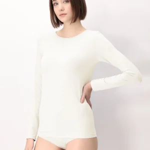 Maglia Girocollo Manica Lunga in Modal Elasticizzato Perfect Line - Avorio