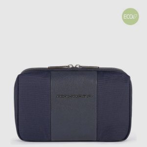 Piquadro astuccio porta cavi in tessuto e pelle “Brief 2 Blu AC5481BR2.BLU