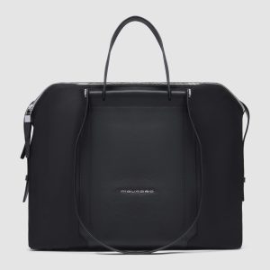 Piquadro borsa cartella da lavoro in pelle e tessuto “Lyra” Nero BD4574W92T.N