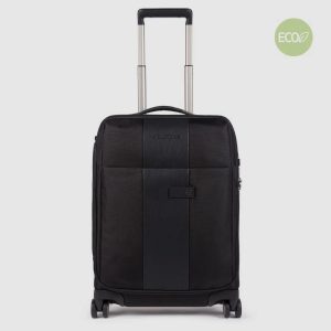 Piquadro trolley cabina in tessuto e pelle “Brief 2 Nero BV4343BR2.N