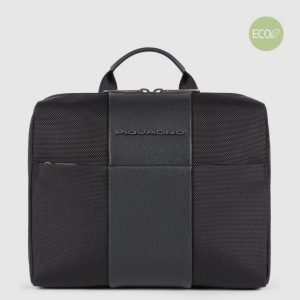 Piquadro beauty case in tessuto e pelle “Brief 2 Nero BY3058BR2.N