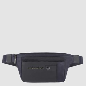 Piquadro marsupio in tessuto e pelle “Brief 2 Blu CA2174BR2.BLU