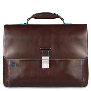 Piquadro borsa cartella da lavoro in pelle “Blue Square” Marrone CA3111B2.MO