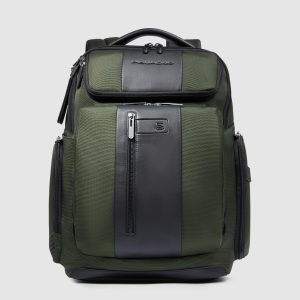 Piquadro zaino in tessuto e pelle “Brief 2” Verde CA5477BR2.VE2
