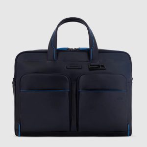 Piquadro borsa cartella da lavoro in pelle “Blue Square Revamp” CA6026B2V.BLU
