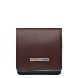 Piquadro porta monete in pelle “B2 – Blue Square” Marrone PU2634B2.MO