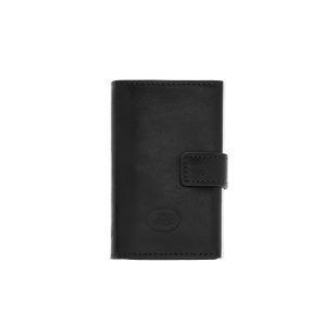 The Bridge portafogli compatto in alluminio e pelle “Story” Nero 01400201.20