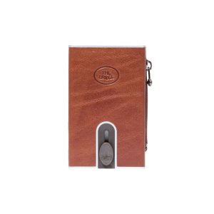 The Bridge portafogli compatto in alluminio e pelle “Story” Marrone 01400401.90
