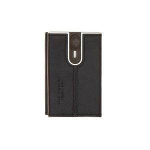 The Bridge portafogli compatto in metallo e pelle “Story” Nero 01489001.7R