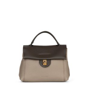Visonà borsa a mano in pelle “Viola” Tortora 21570.MULTI TAUPE