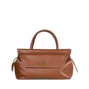 Visonà borsa a mano in pelle “Cleo” Marrone 25653.COCCO