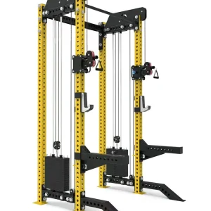 Half Rack Palestra Multifunzione e Salva spazio con Pulley Cable Station integrata